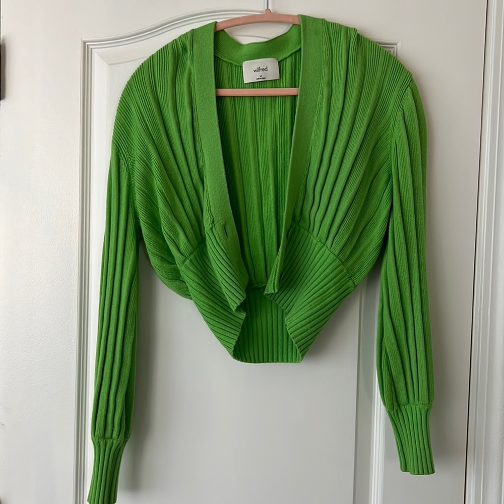 Wilfred Merino Wool Green Cardigan